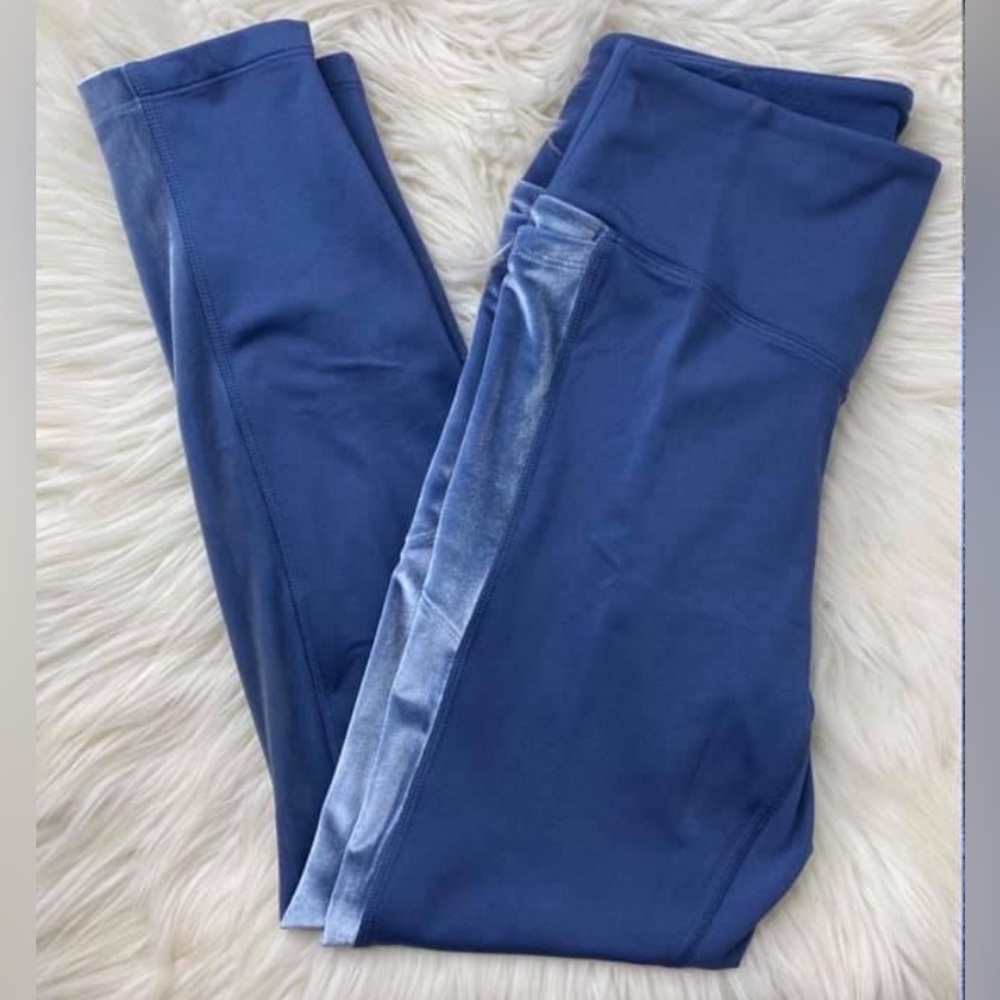 Blue Victoria Secret PINK Velvet Trim Cozy Leggings